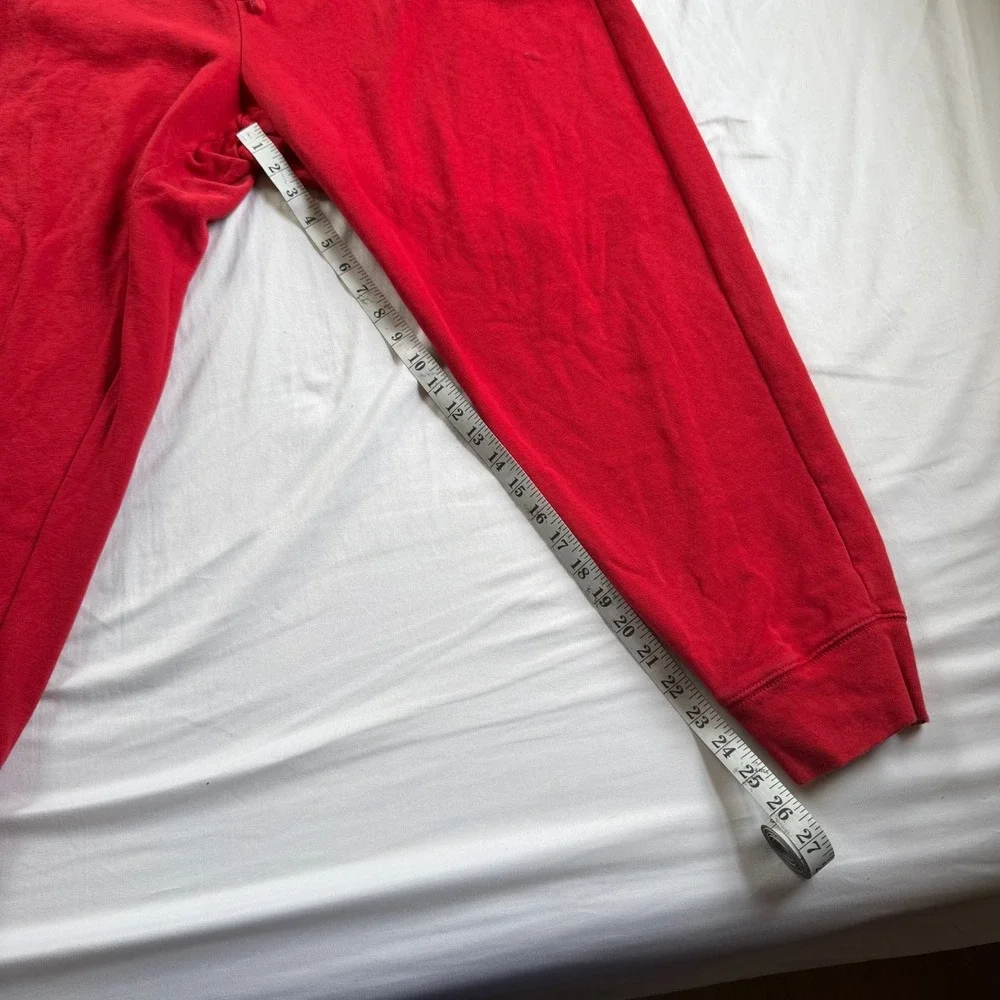 Gap Sweatpants Red Fleece Logo Joggers Drawstring Women XL
